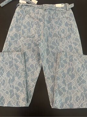 Forever 21 Light Blue Lace Overlay Boot Cut Jeans